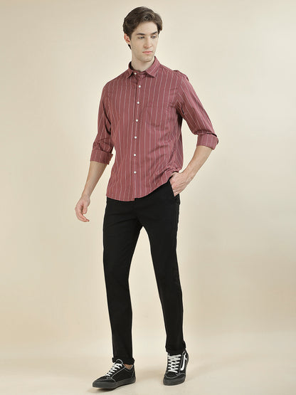 Casual Shirt for Men l Breathable & Soft with Color Fastness Slim Fit Pure Cotton Fabric Striped Pattern