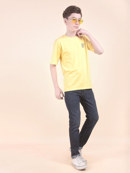 Casual T-Shirt for Boys l Breathable & Soft with Color Fastness Regular Fit Round Neck Polycotton Fabric Printed Pattern