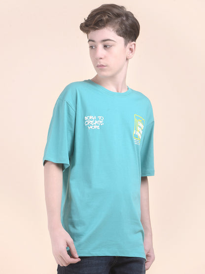 Casual T-Shirt for Boys l Breathable & Soft with Color Fastness Regular Fit Round Neck Polycotton Fabric Printed Pattern