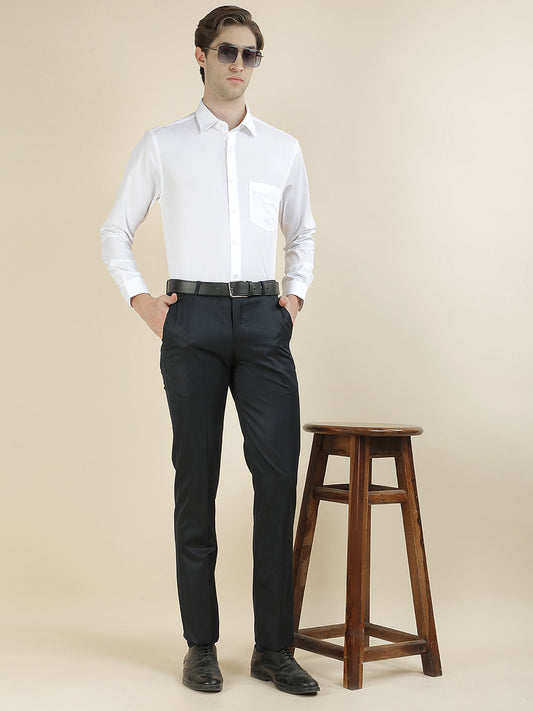 Formal Shirt for Men l Breathable & Soft with Color Fastness Regular Fit Cotton Blend Fabric Solid Pattern