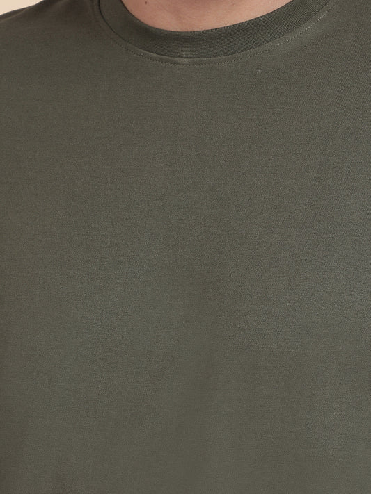 T-Shirt for Men | Breathable & Soft with Color Fastness Regular Fit Round Neck Poly Cotton Fabric Solid Pattern