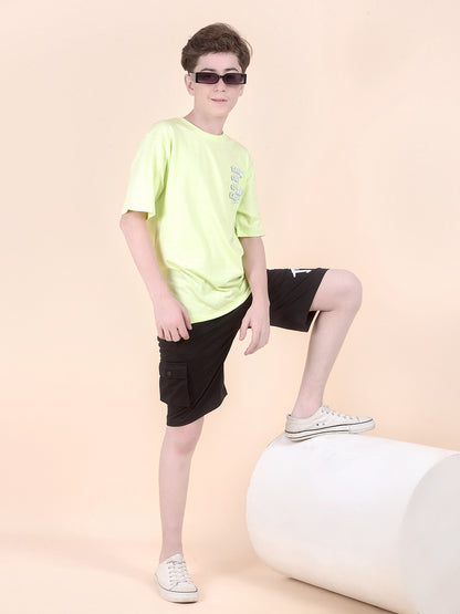 Casual T-Shirt for Boys l Breathable & Soft with Color Fastness Regular Fit Round Neck Polycotton Fabric Printed Pattern