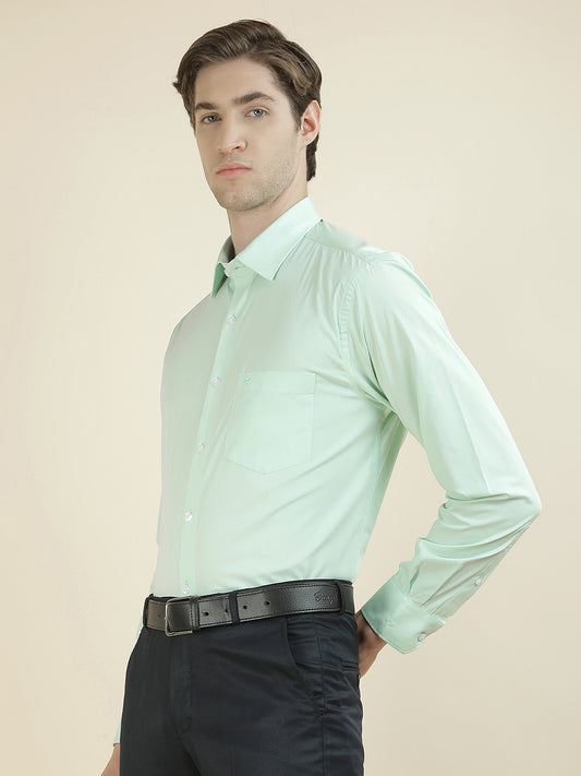 Formal Shirt for Men l Breathable & Soft with Color Fastness Slim Fit Cotton Blend Fabric Solid Pattern