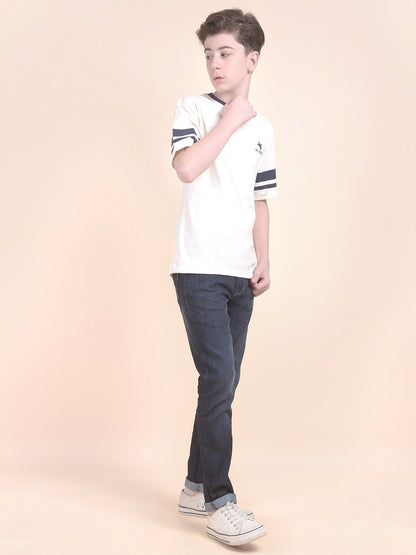 Casual T-Shirt for Boys l Breathable & Soft with Color Fastness Regular Fit Round Neck Polycotton Fabric Printed Pattern