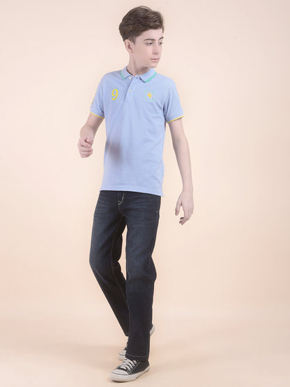 Casual T-Shirt for Boys l Breathable & Soft with Color Fastness Regular Fit Polo Neck Polycotton Fabric Printed Pattern