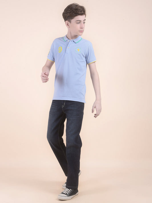 Casual T-Shirt for Boys l Breathable & Soft with Color Fastness Regular Fit Polo Neck Polycotton Fabric Printed Pattern