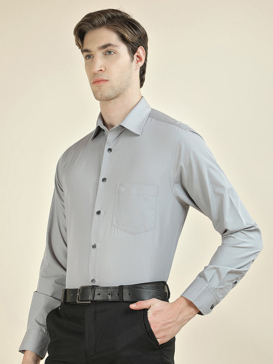 Formal Shirt for Men l Breathable & Soft with Color Fastness Regular Fit Cotton Blend Fabric Solid Pattern