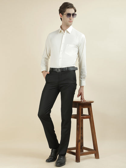 Formal Shirt for Men l Breathable & Soft with Color Fastness Slim Fit Cotton Blend Fabric Solid Pattern