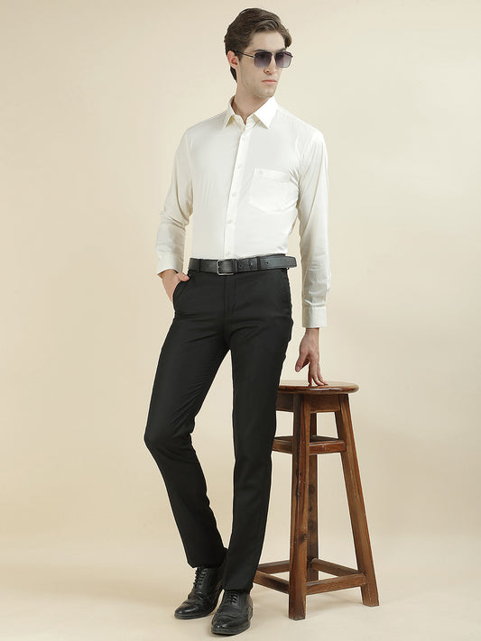 Formal Shirt for Men l Breathable & Soft with Color Fastness Slim Fit Cotton Blend Fabric Solid Pattern