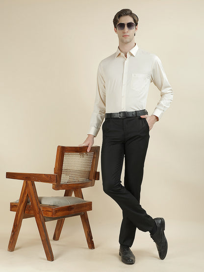 Formal Shirt for Men l Breathable & Soft with Color Fastness Regular Fit Pure Cotton Fabric Solid Pattern