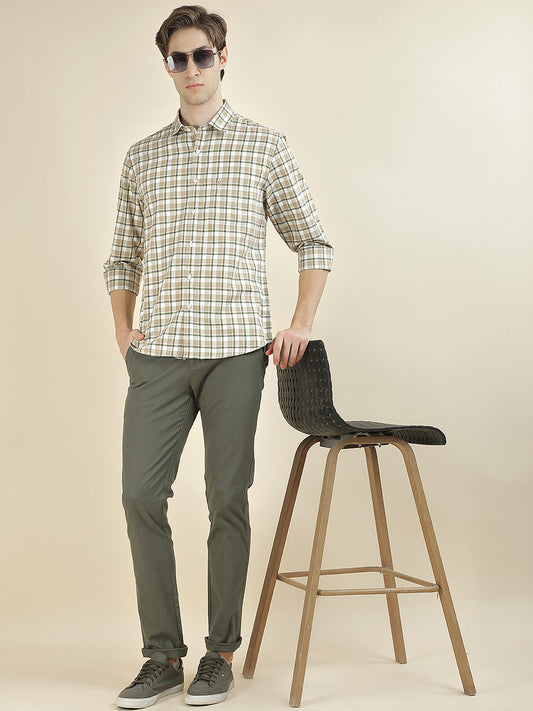 Casual Shirt for Men l Breathable & Soft with Color Fastness Slim Fit Pure Cotton Fabric Checkered Pattern