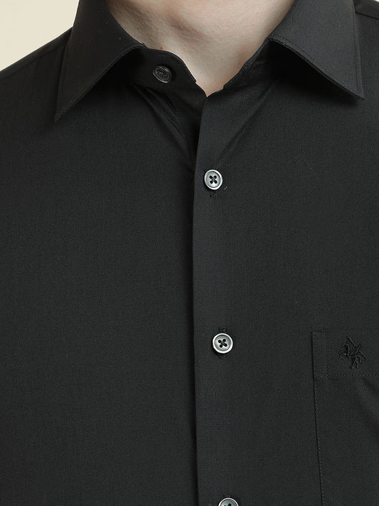 Formal Shirt for Men l Breathable & Soft with Color Fastness Regular Fit Cotton Blend Fabric Solid Pattern