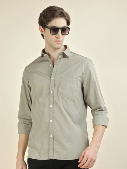Casual Shirt for Men l Breathable & Soft with Color Fastness Slim Fit Pure Cotton Fabric Solid Pattern