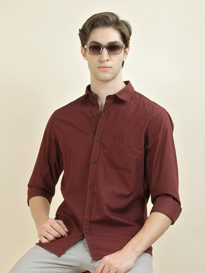 Casual Shirt for Men l Breathable & Soft with Color Fastness Slim Fit Pure Cotton Fabric Solid Pattern