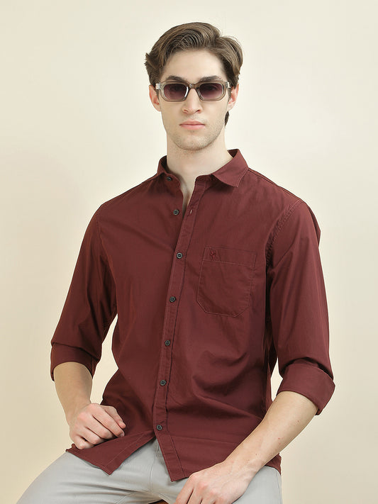 Casual Shirt for Men l Breathable & Soft with Color Fastness Slim Fit Pure Cotton Fabric Solid Pattern