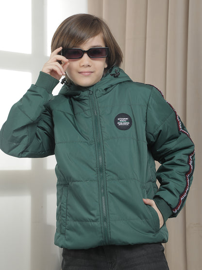 Casual Jacket for Boys l Breathable & Soft with Color Fastness Regular Fit Hooded Neck Nylon Fabric Solid Pattern