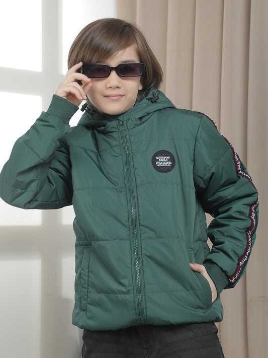 Casual Jacket for Boys l Breathable & Soft with Color Fastness Regular Fit Hooded Neck Nylon Fabric Solid Pattern