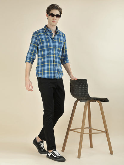 Casual Shirt for Men l Breathable & Soft with Color Fastness Slim Fit Pure Cotton Fabric Checkered Pattern