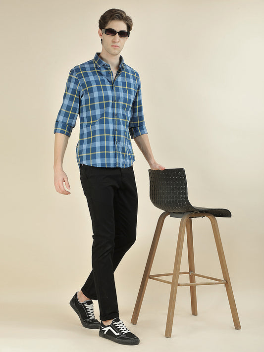 Casual Shirt for Men l Breathable & Soft with Color Fastness Slim Fit Pure Cotton Fabric Checkered Pattern