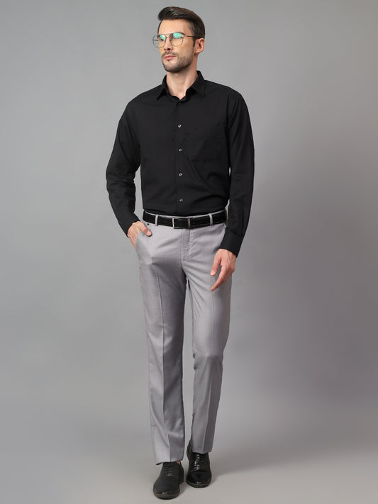 Formal Trouser for Men | Breathable & Soft with Color Fastness Regular Fit Terry Rayon Fabric Self Design Pattern Hook & Eye Closure