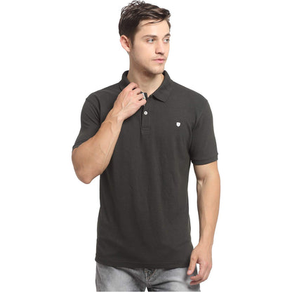 Men's Olive Regular Fit Solid Half Sleeve Casual T-Shirt