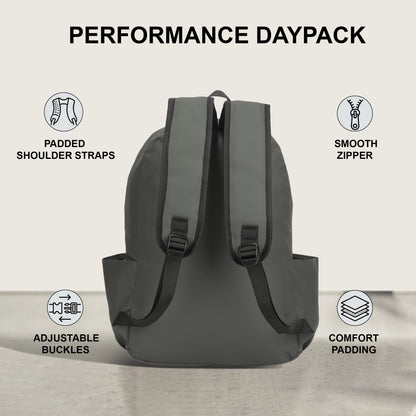 17 Litre Laptop Backpack Upto 18 inchs Laptop for School, Office, College & Travel Bag for Men and Women (Grey) | 2 Compartments, Side Pocket, Padded Shoulder Strap, Smooth-Glide Zippers
