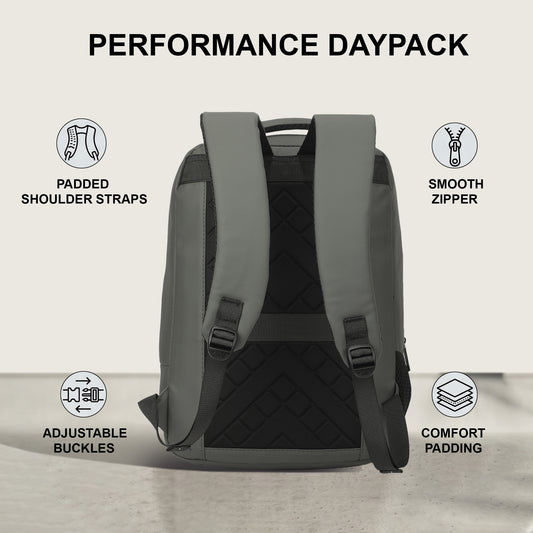Cantabil 15 Litre Laptop Backpack Upto 18 inchs Laptop for School, Office, College & Travel Bag for Men and Women (Grey) | 2 Compartments, Side Pocket, Padded Shoulder Strap, Smooth-Glide Zippers