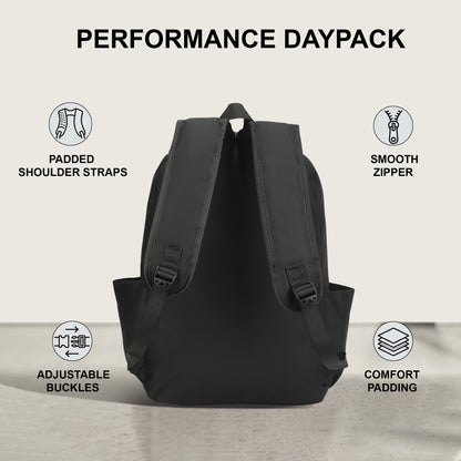 17 Litre Laptop Backpack Upto 18 inchs Laptop for School, Office, College & Travel Bag for Men and Women (Black) | 2 Compartments, Side Pocket, Padded Shoulder Strap, Smooth-Glide Zippers