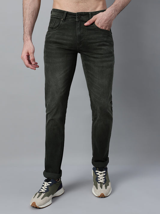 Denim Jeans for Men l Breathable & Soft with Color Fastness Ultra Narrow Fit Cotton Fabric Solid Pattern Button Closure