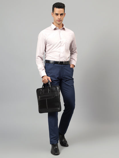 Formal Shirt for Men l Breathable & Soft with Color Fastness Regular Fit Spread Collar Neck Cotton Blend Fabric Solid Pattern