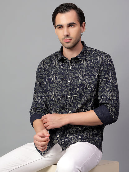 Casual Shirt for Men | Breathable & Soft with Color Fastness Regular Fit Spread Collar Neck Cotton Fabric Printed Pattern