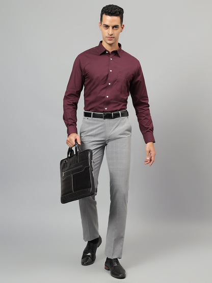 Formal Shirt for Men l Breathable & Soft with Color Fastness Regular Fit Spread Collar Neck Cotton Fabric Solid Pattern