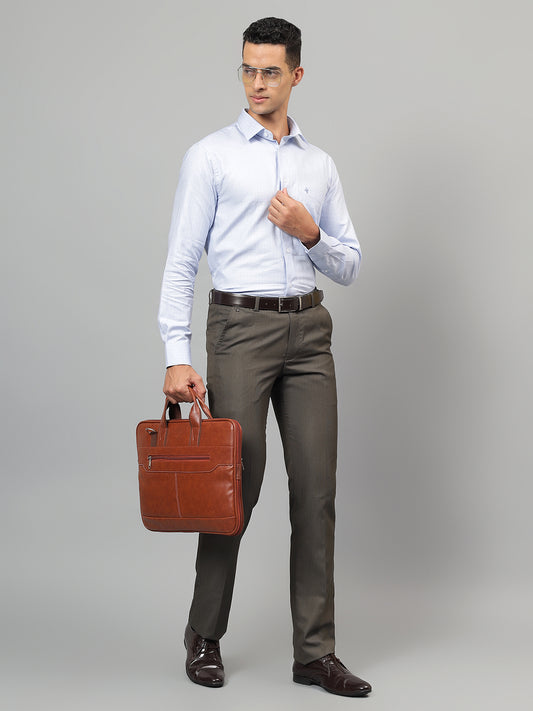 Formal Shirt for Men l Breathable & Soft with Color Fastness Regular Fit Spread Collar Neck Cotton Fabric Self Design Pattern