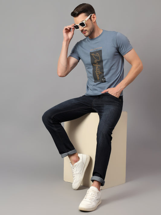 Denim Jeans for Men l Breathable & Soft with Color Fastness Ultra Narrow Fit Cotton Fabric Solid Pattern Button Closure