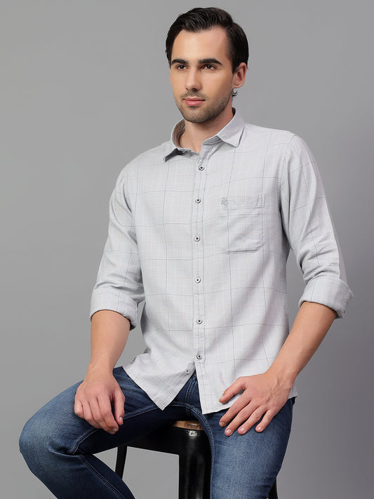 Casual Shirt for Men | Breathable & Soft with Color Fastness Regular Fit Spread Collar Neck Cotton Blend Fabric Checkered Pattern