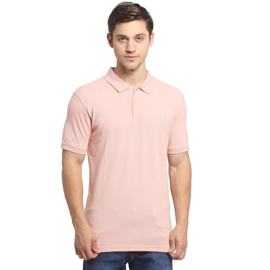 T-Shirt for Men | Breathable & Soft with Color Fastness Regular Fit Polo Neck Poly Cotton Fabric Solid Pattern
