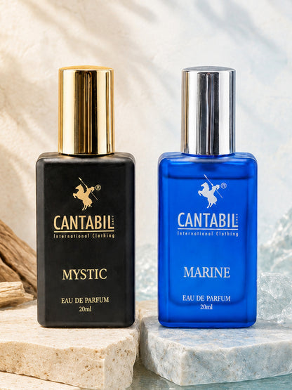Luxury Long Lasting Mystic & Marine Perfume for Men & Women | 2x20ml with Lemon, Jasmine & Musk | Eau De Parfum