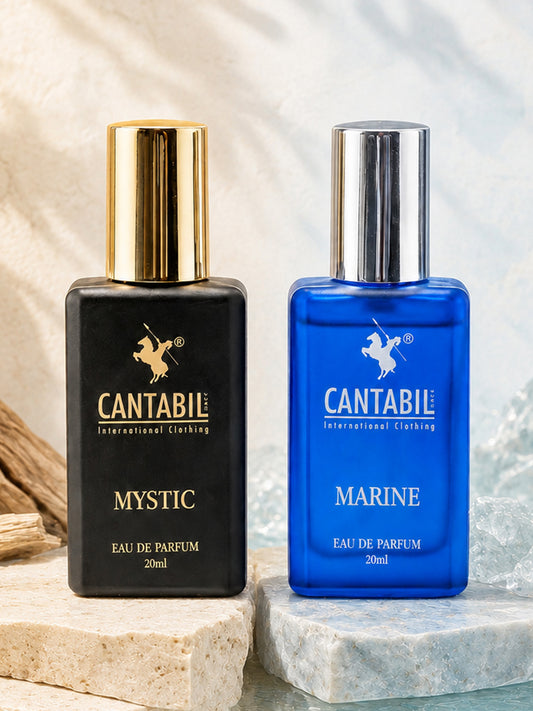 Luxury Long Lasting Mystic & Marine Perfume for Men & Women | 2x20ml with Lemon, Jasmine & Musk | Eau De Parfum