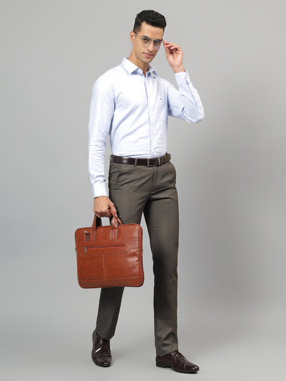 Formal Trouser for Men | Breathable & Soft with Color Fastness Regular Fit Poly Viscose Fabric Self Design Pattern Hook & Eye Closure