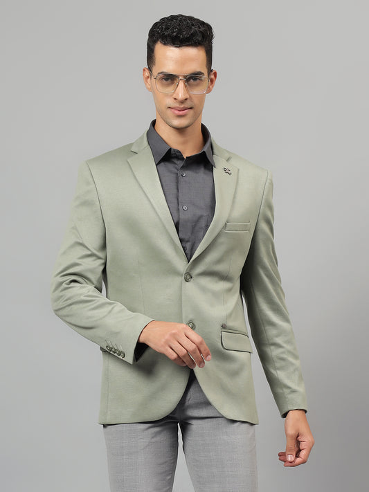 Blazer for Men | Premium Casual Blazer Slim Fit Notched Collar Terry Rayon Fabric Solid Pattern