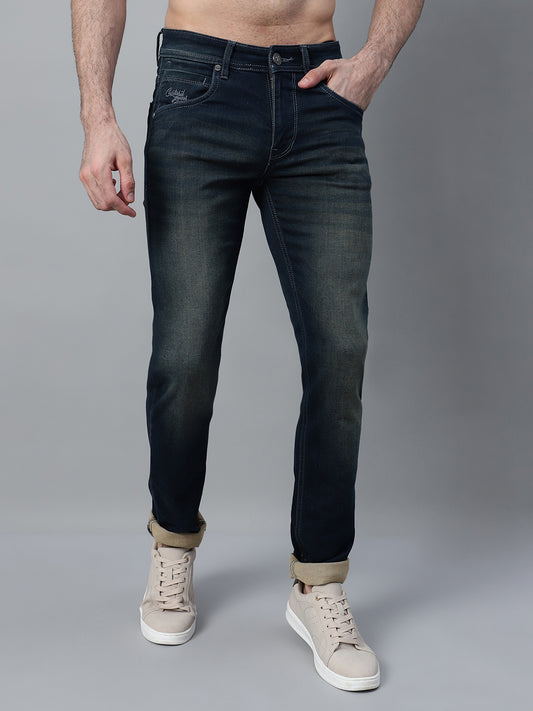 Denim Jeans for Men l Breathable & Soft with Color Fastness Ultra Narrow Fit Cotton Fabric Solid Pattern Button Closure