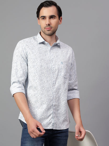 Casual Shirt for Men | Breathable & Soft with Color Fastness Regular Fit Spread Collar Neck Cotton Fabric Printed Pattern