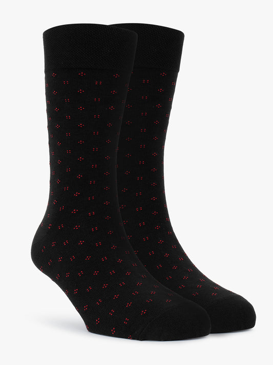 Men's Pack Of 5 Black Crew Length Printed Casual Socks