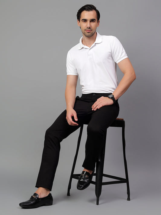 Casual Trouser for Men | Breathable & Soft with Color Fastness Regular Fit Cotton Blend Fabric Solid Pattern Button Closure