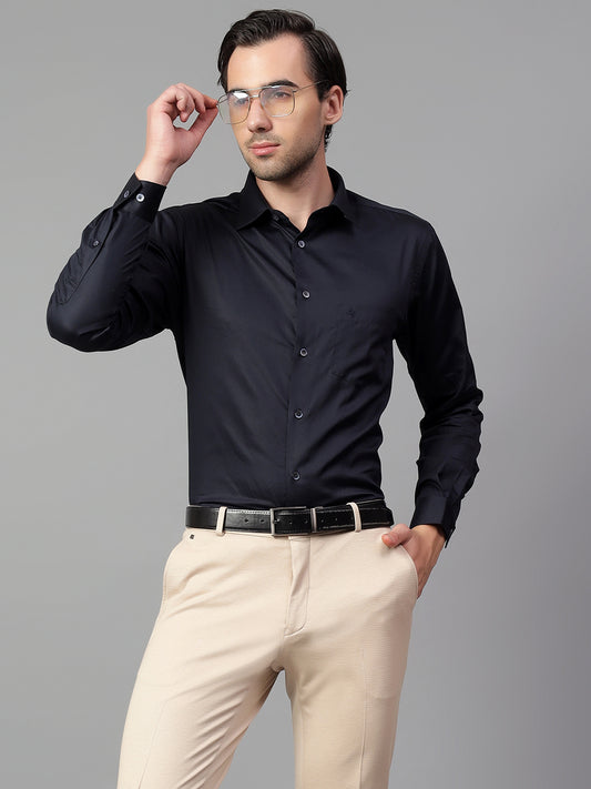 Formal Shirt for Men l Breathable & Soft with Color Fastness Regular Fit Spread Collar Neck Cotton Fabric Solid Pattern
