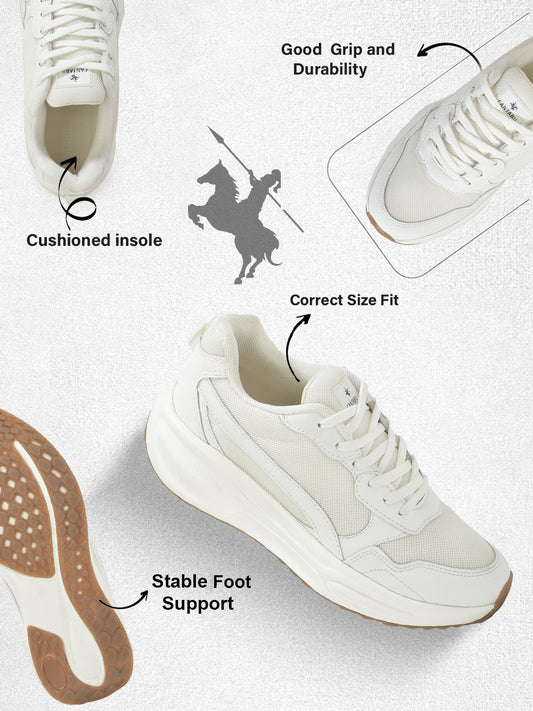 Men's White Solid Casual Shoes