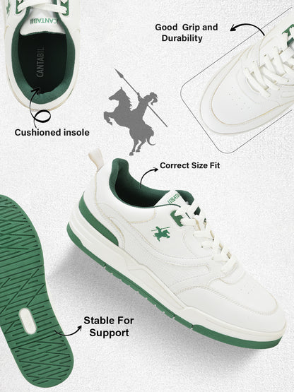 Sneaker for Men | Lightweight & Comfortable with Cushioned Insole PU Upper TPR Sole Lace-Up Closure