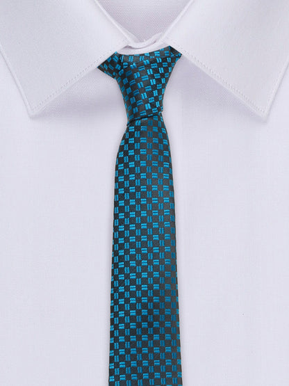 Men's Blue Fashion Geometric Pattern Tie Set