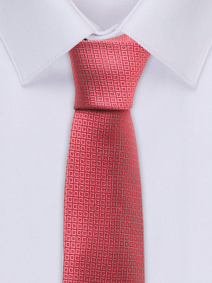 Men's Red Fashion Geometric Pattern Tie Set