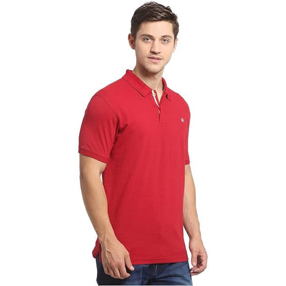 Men's Maroon Regular Fit Solid Half Sleeve Casual T-Shirt